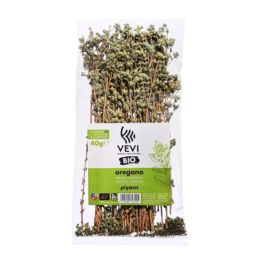 VEVI Greek Organic Oregano Whole Bunch — Whole-leaf bunch · 40g