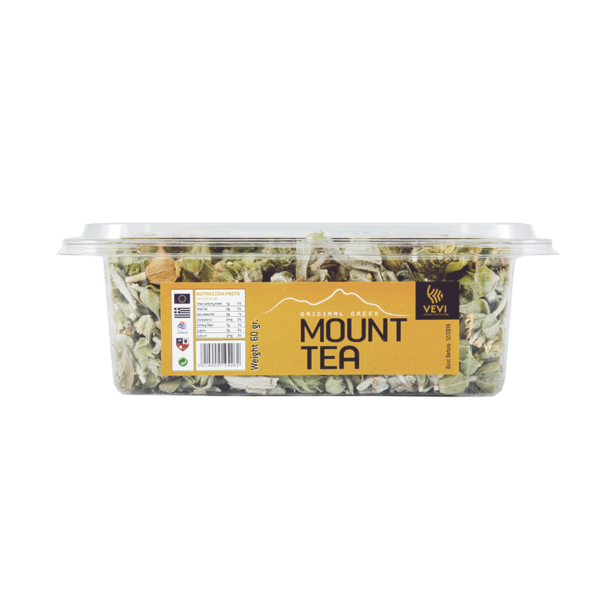 Greek Mountain Tea VEVI – 60g Resealable Plastic Container - Image 2